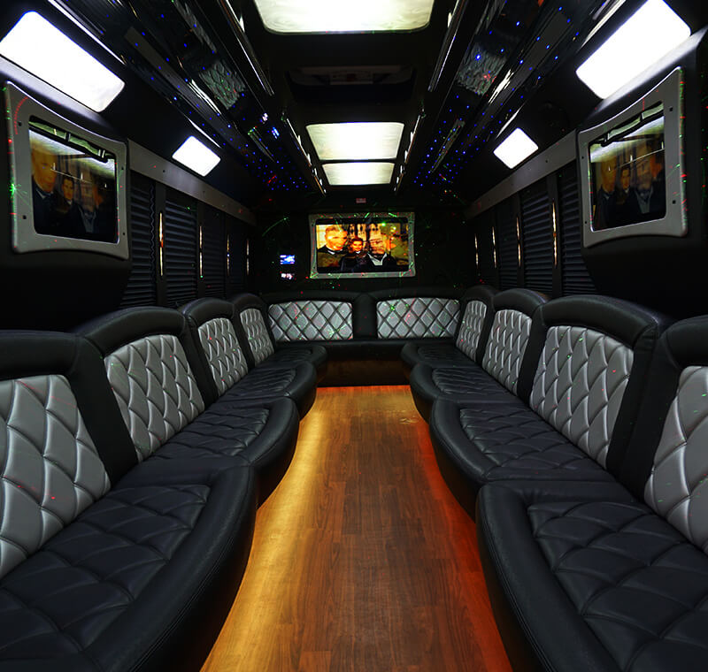 inside a limo bus